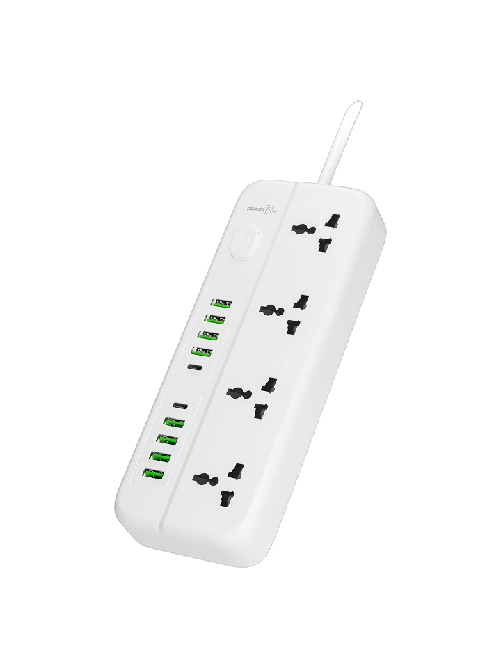 Porodo Blue 4 Universal Sockets Power Strip