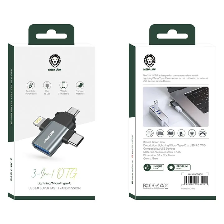 GREEN LION 3 in 1 OTG (Lightning / Micro / Type-C) - Image 2