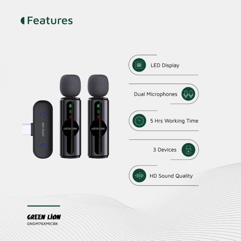 Green Lion GM-76X Dual Microphone 3-In-1 - Image 3