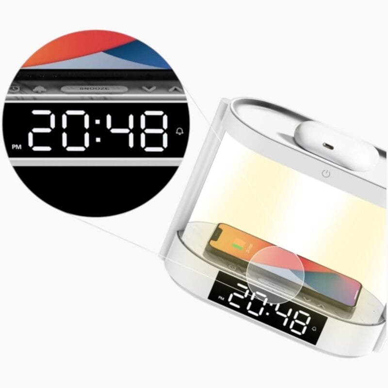 Porodo Bedside Lamp with Wireless Charger and Digital Clock - Image 2