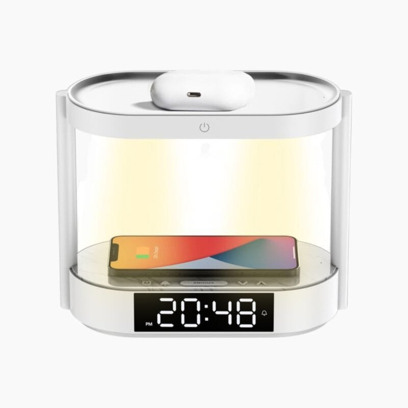 Porodo Bedside Lamp with Wireless Charger and Digital Clock