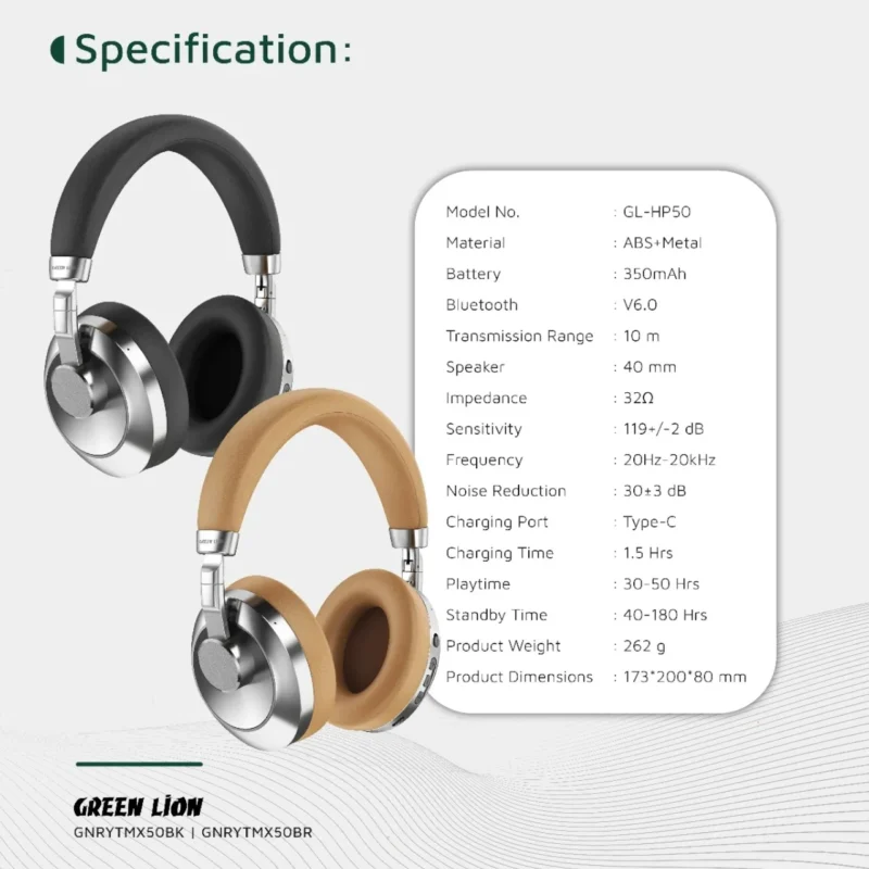 Green Lion Rhythm X50 ANC Wireless Headphone - Image 5