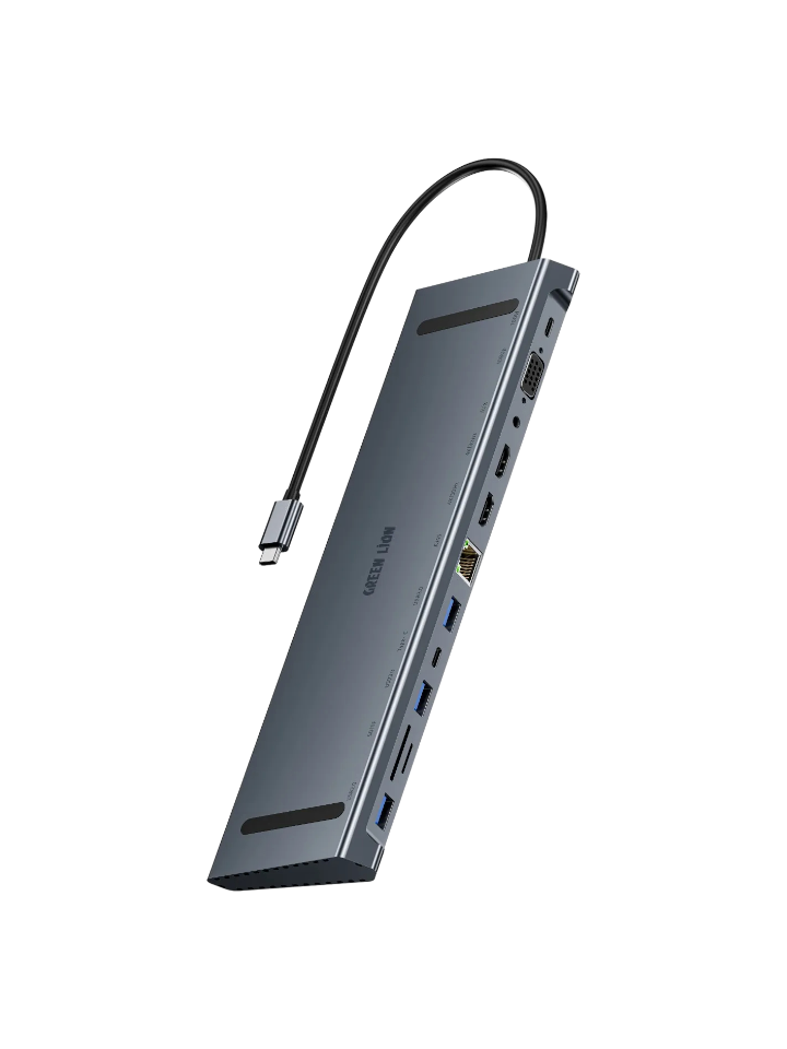Green Lion 12-in-1 4K HDMI Ethernet USB-C Hub