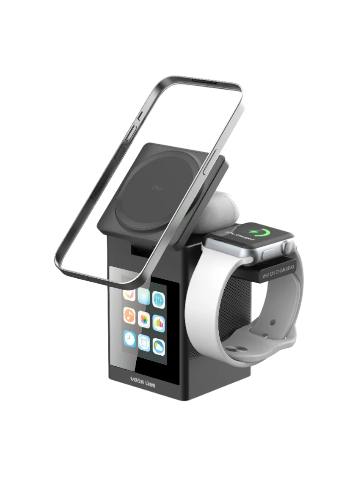 Green Lion Smart Station Pro LCD Display Wireless Charger with Speaker