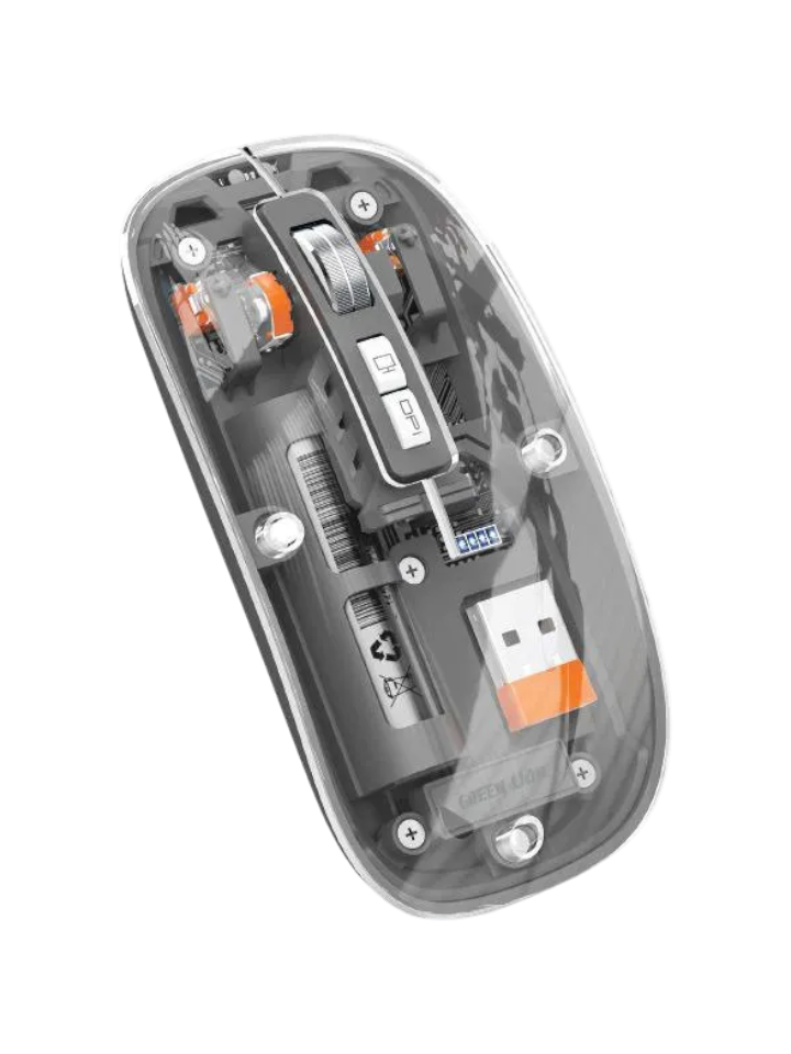 Green Lion Transparent Mouse 2 1600DPI