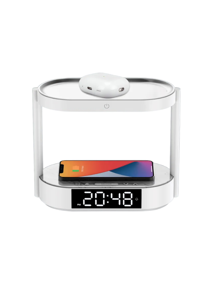 Porodo Bedside Lamp with Wireless Charger and Digital Clock