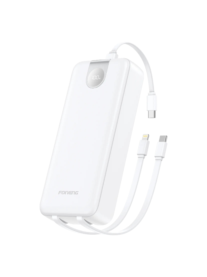 Foneng PX107 20000mAh Power Bank with 3 Built-in Cables (22.5W)