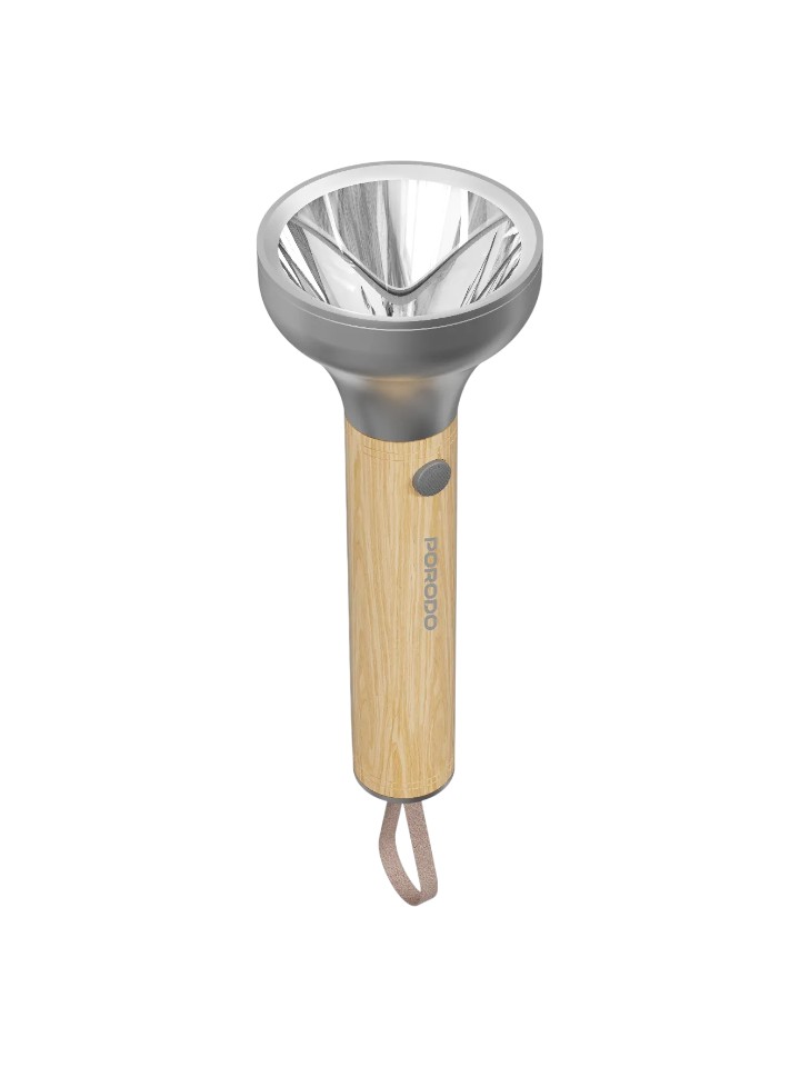 Porodo Lifestyle Birch 190 Wooden LED Flashlight 100m Range