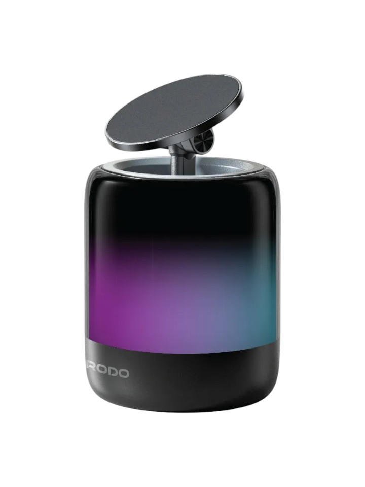 Porodo SyncGlow Speaker & Phone Holder with Rhythmic Lights Magnetic 360 Rotation