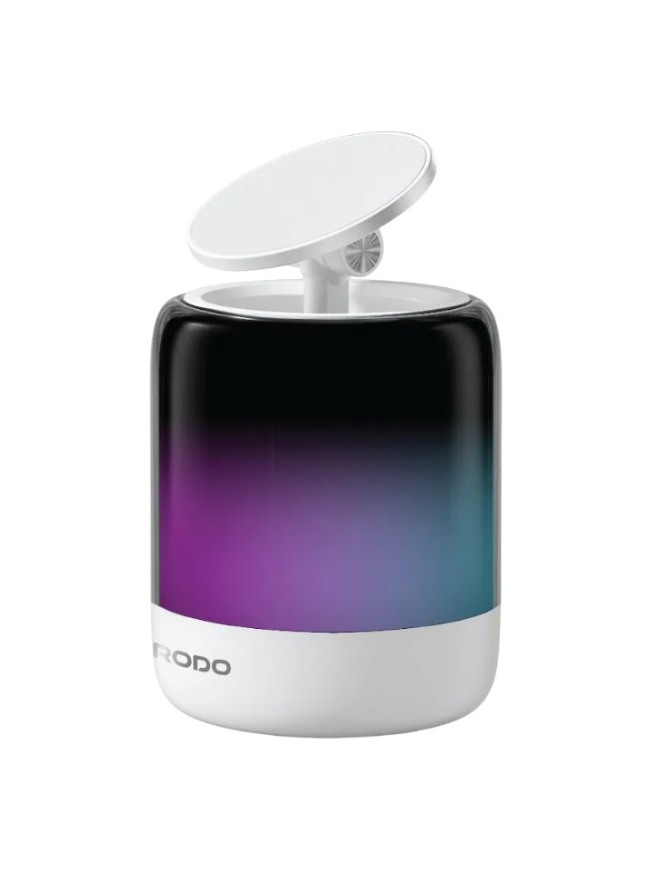 Porodo SyncGlow Speaker & Phone Holder with Rhythmic Lights Magnetic 360 Rotation