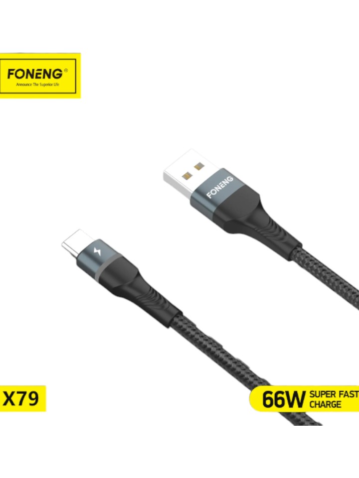 Foneng X79 1M Metal Head Braided Cable (66W / 3A)
