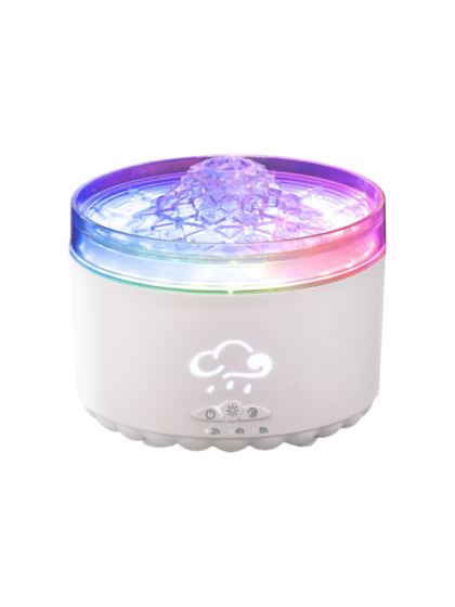 V76B 3D Volcano Simulation Flame Aroma Diffuser with 7 Color LED