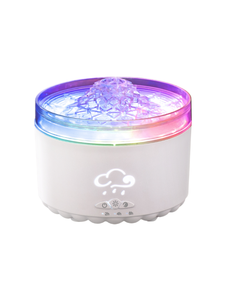 V76B 3D Volcano Simulation Flame Aroma Diffuser with 7 Color LED