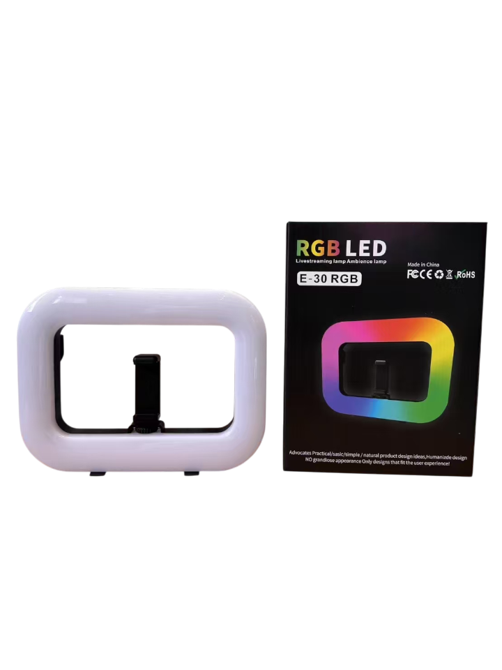 E-30RGB LED Circular Fill Light for Mobile Phone, Portable, Suitable for Outdoor Shooting, Beauty Photography and Lighting.