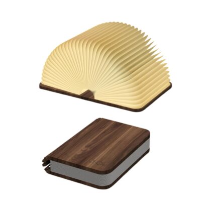 Illuminate your world with the 8.3" Walnut Wooden Book Lamp. This 360ยฐ foldable, magnetic LED light is the perfect gift for teachers and book lovers. Ideal for library decor, it offers a warm ambient glow in a stunning, portable book design.