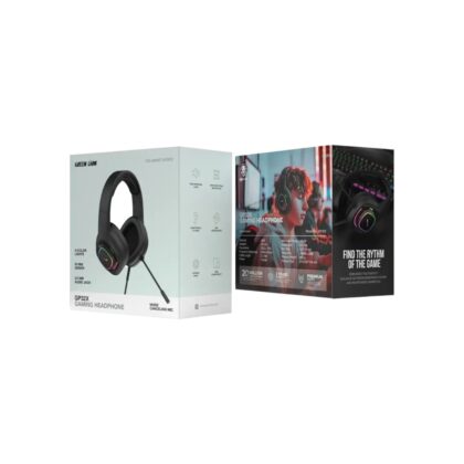 Green Lion GP32X Gaming Headphones – High-Definition Audio with RGB Lighting Step into immersive gameplay with the Green Lion GP32X Gaming Headphones, engineered to deliver powerful sound performance, long-lasting comfort, and durable build quality. Designed for gamers who demand clarity and reliability, these headphones combine high-definition audio with a sleek, modern gaming aesthetic. Equipped with large 50mm drivers, the GP32X produces rich, detailed sound across a wide frequency range of 20Hz–20kHz, ensuring every footstep, explosion, and in-game detail is clearly heard. The omnidirectional microphone with -40dB ±2dB sensitivity ensures crystal-clear voice communication, making teamwork seamless during intense gaming sessions. Built with durable ABS material, the headset is both lightweight and sturdy. The 360° free-bending design allows for a comfortable, adjustable fit, making it suitable for long gaming hours without fatigue. A 2.1-meter cable with a 3.5mm audio jack ensures wide compatibility with PCs, gaming consoles, laptops, and mobile devices. Enhancing the gaming atmosphere, the three-color RGB lighting adds a dynamic visual touch to your setup. Balancing performance and efficiency, the headset operates at 10mW power with a maximum input of 20mW, delivering consistent audio without distortion. The Green Lion GP32X Gaming Headphones are a solid choice for gamers seeking comfort, clarity, and durability. Specifications Material: ABS Speaker Size: 50mm Impedance: 32Ω ±15% Frequency Response: 20Hz – 20kHz Sensitivity: -40dB ±2dB Power Rating: 10mW Maximum Input Power: 20mW Cable Length: 2.1 meters Audio Jack: 3.5mm Features 50mm High-Definition Audio Drivers Omnidirectional Microphone for Clear Communication Comfortable Lightweight Design 360° Free Bending Fit Three-Color RGB Lighting Durable ABS Construction Wide Device Compatibility Ideal for Gaming, Calls & Media