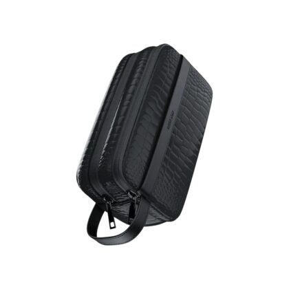 Travel accessory pouch with zipper and flannelette lining
