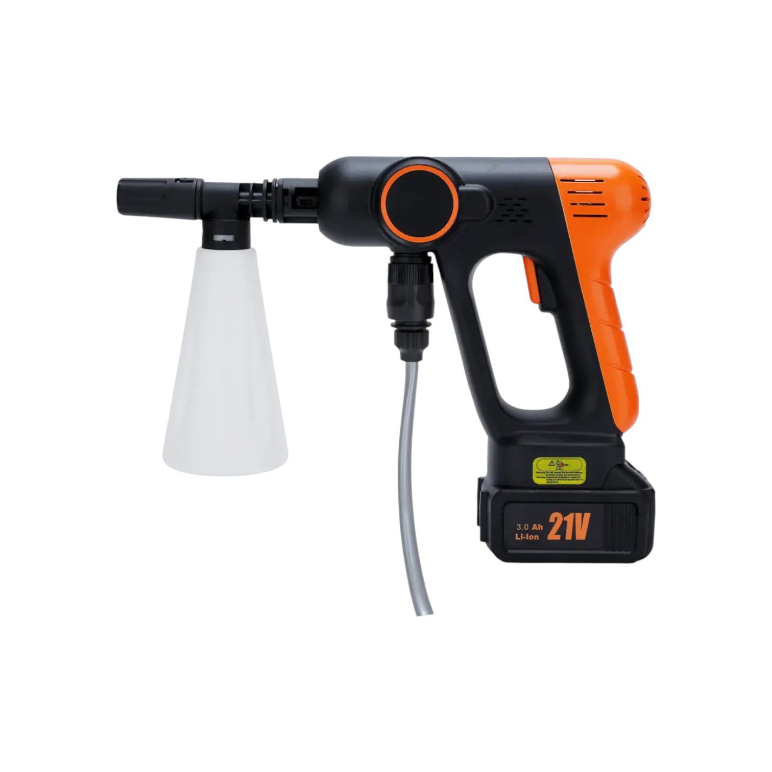 The Porodo Lifestyle 6-in-1 Car Washer is a versatile and powerful cleaning tool. This professional-grade water cleaning device is simple to operate and has a 755 brushed motor reaching 18,000 RPM, offering a motor power of 200W, which delivers extraordinary water pressure from 1.6 to 1.8 MPa. The 21V battery has a 300mAh capacity. At 4.2 liters per minute, the device provides good water efficiency. Its multipurpose cleaning ability, coupled with a multipurpose jet tip, provides an ideal device for washing cars, patios, bicycles, and more. The extended reach and 3-point water connection offer added convenience, providing maximum flexibility and reach during cleaning. This washer can handle tough grime and routine maintenance, offering a singular solution for all cleaning activities.