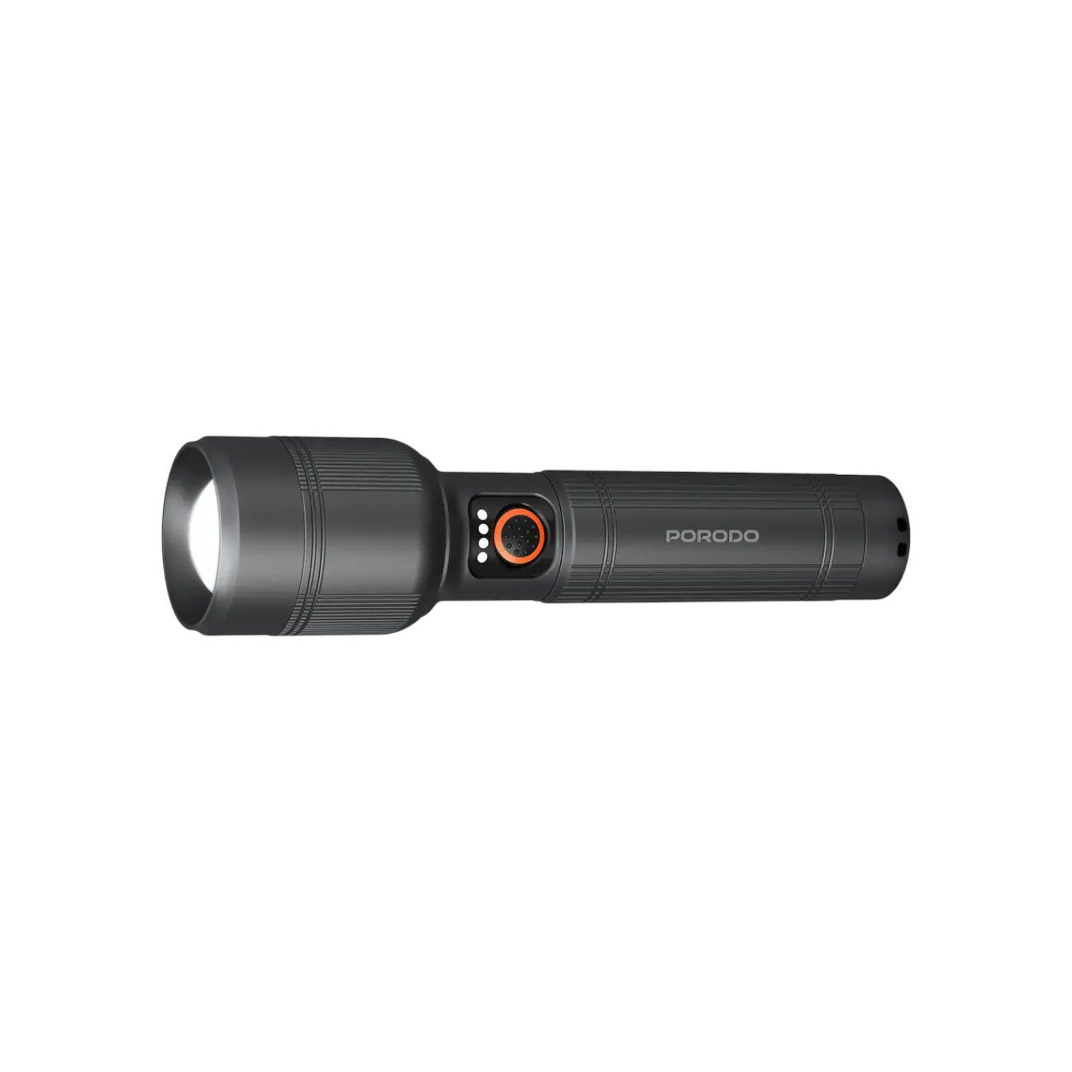 Porodo flashlight, rechargeable flashlight, Type-C flashlight, portable LED torch, camping flashlight, emergency flashlight, zoom flashlight, IPX5 flashlight