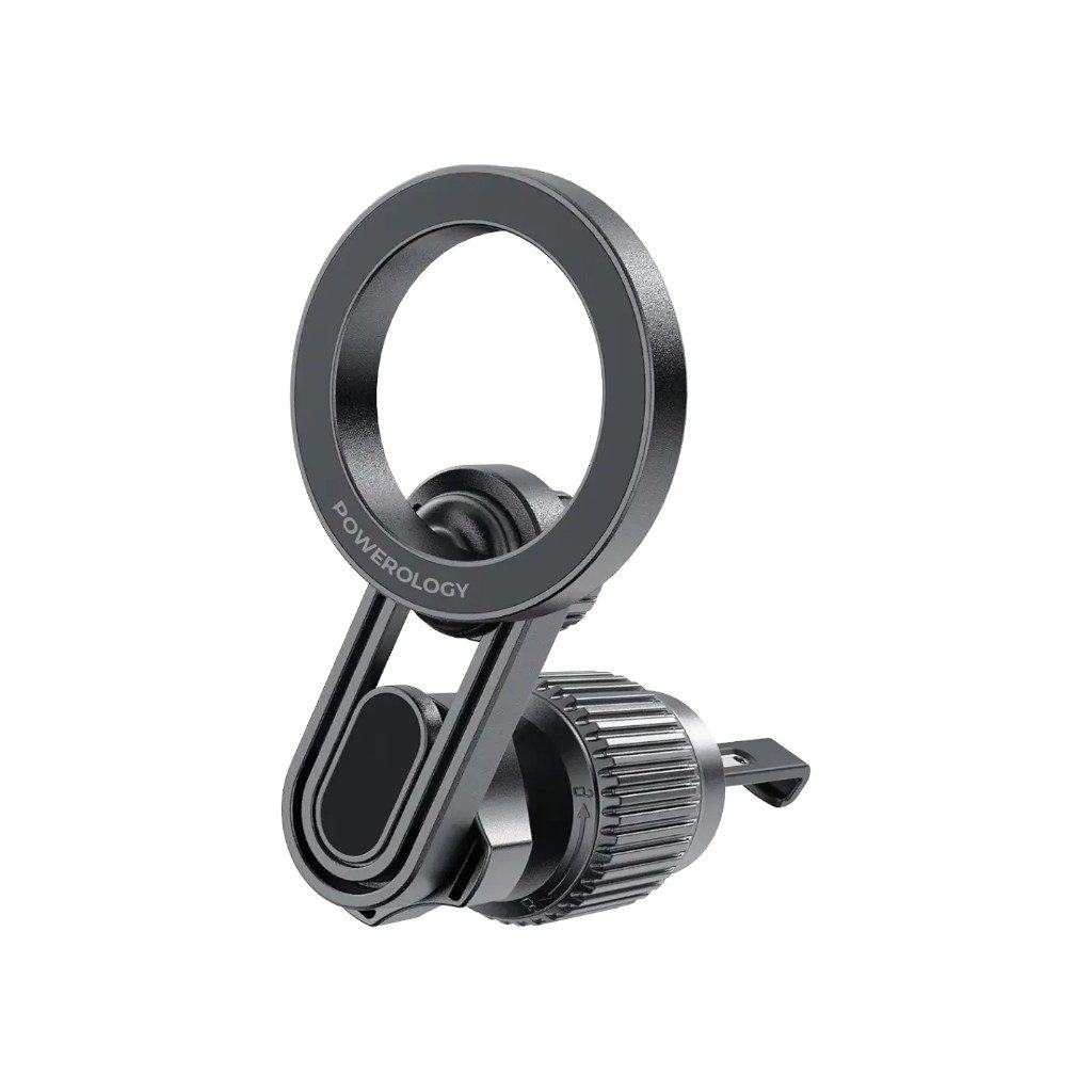 Powerology MagSafe car holder, magnetic car phone mount, MagSafe air vent holder, 360 degree car mount, hands free car phone holder, N52 magnetic car holder