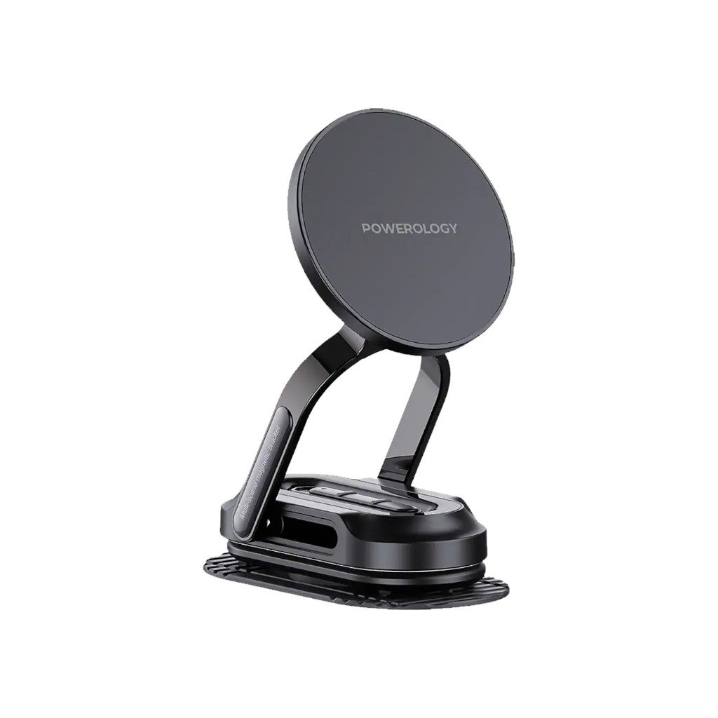 Powerology MagSafe car holder, magnetic car mount, folding car phone holder, 360 degree MagSafe mount, N52 magnetic phone holder, hands free car mount