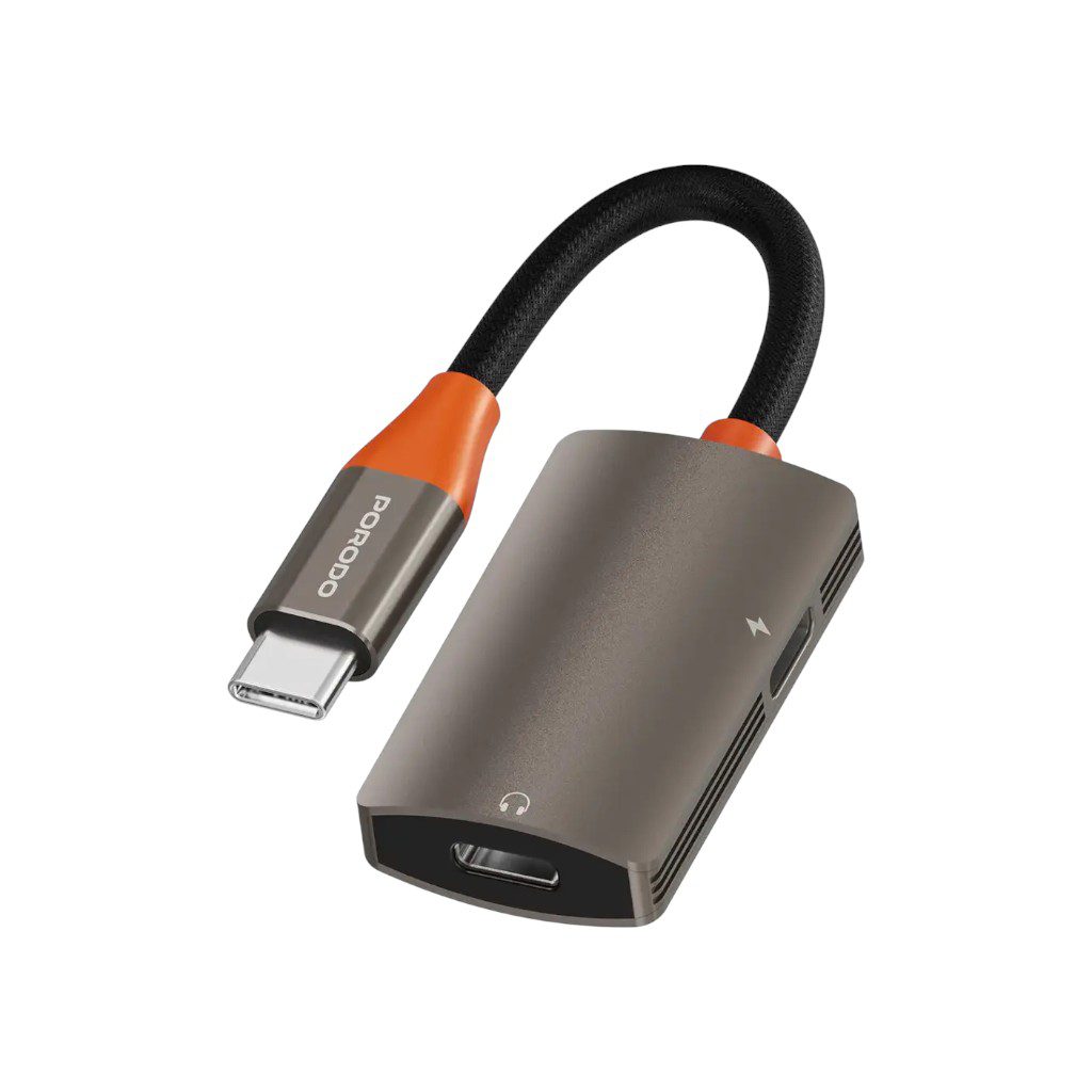 Porodo AudioLink Duo USB-C Interface Audio and Charge Splitter