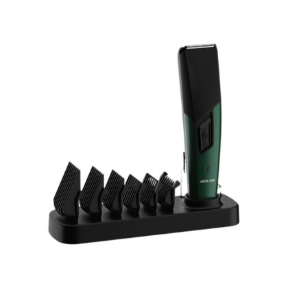 pecification Brand: Green Lion Include: USB Cord, 6 Guide Combs, Oil, Cleaning Brush, Base 6 Size Combs (1/2/3/6/9/12mm) 45 Minutes Working Time 600mAh Ni-Mh Battery 8 Hours Charging Time Innovative Design 6800RPM