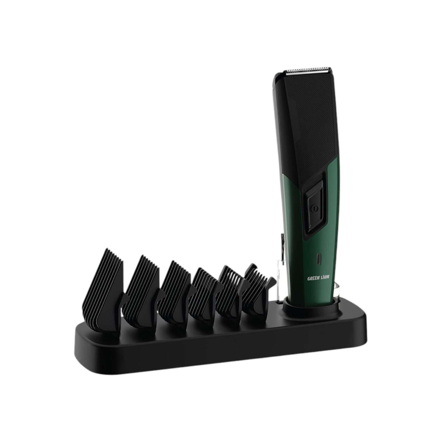 pecification ​Brand: Green Lion Include: USB Cord, 6 Guide Combs, Oil, Cleaning Brush, Base 6 Size Combs (1/2/3/6/9/12mm) 45 Minutes Working Time 600mAh Ni-Mh Battery 8 Hours Charging Time Innovative Design 6800RPM
