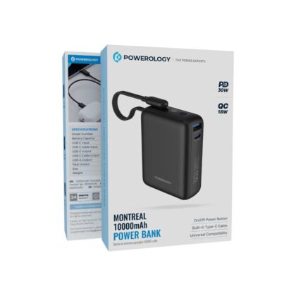 Powerology Montreal 10000mAh Power Bank - Black