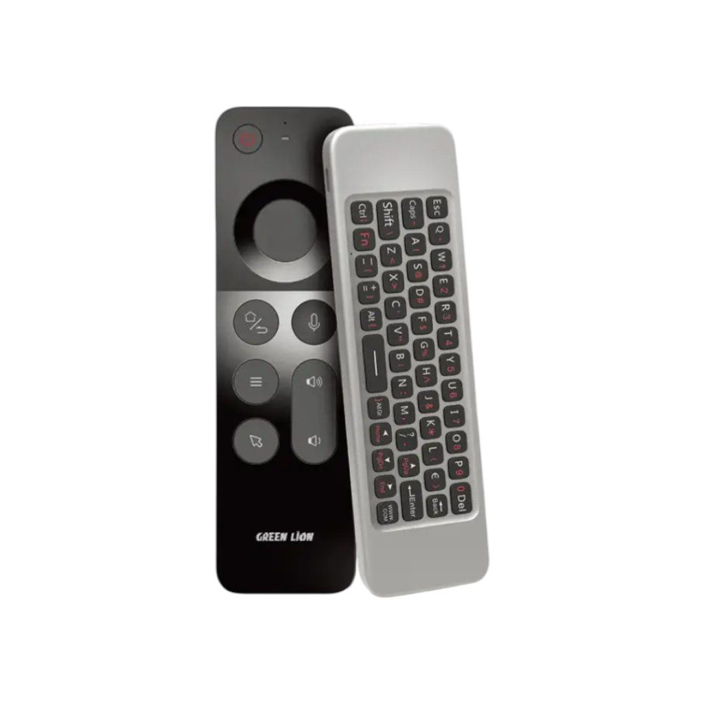 One remote to rule them all! 📺 Green Lion 4-in-1 Wireless Remote: Air Mouse, Keyboard, and Voice Control with 20-day battery life. The ultimate Smart TV accessory in Lebanon. Shop now!
