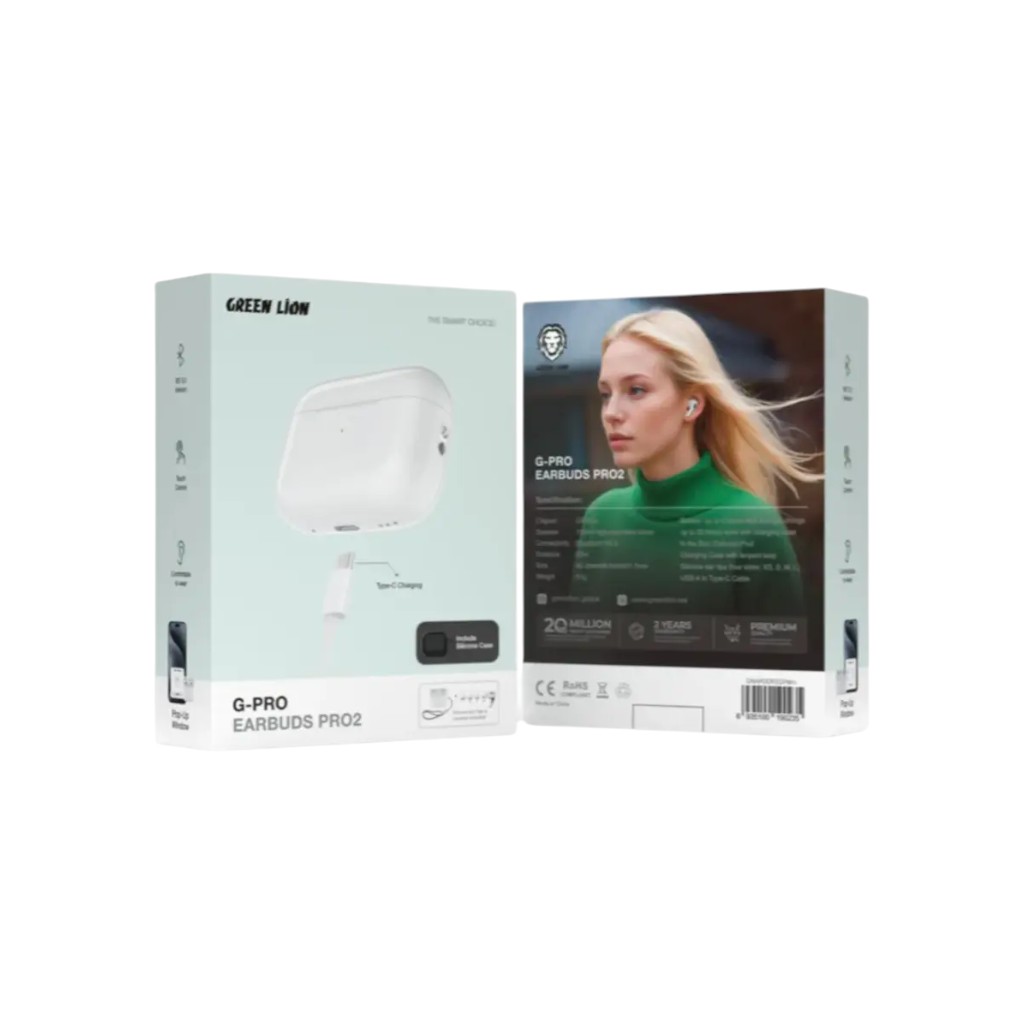 Green Lion G-Pro Earbuds Pro 2-White