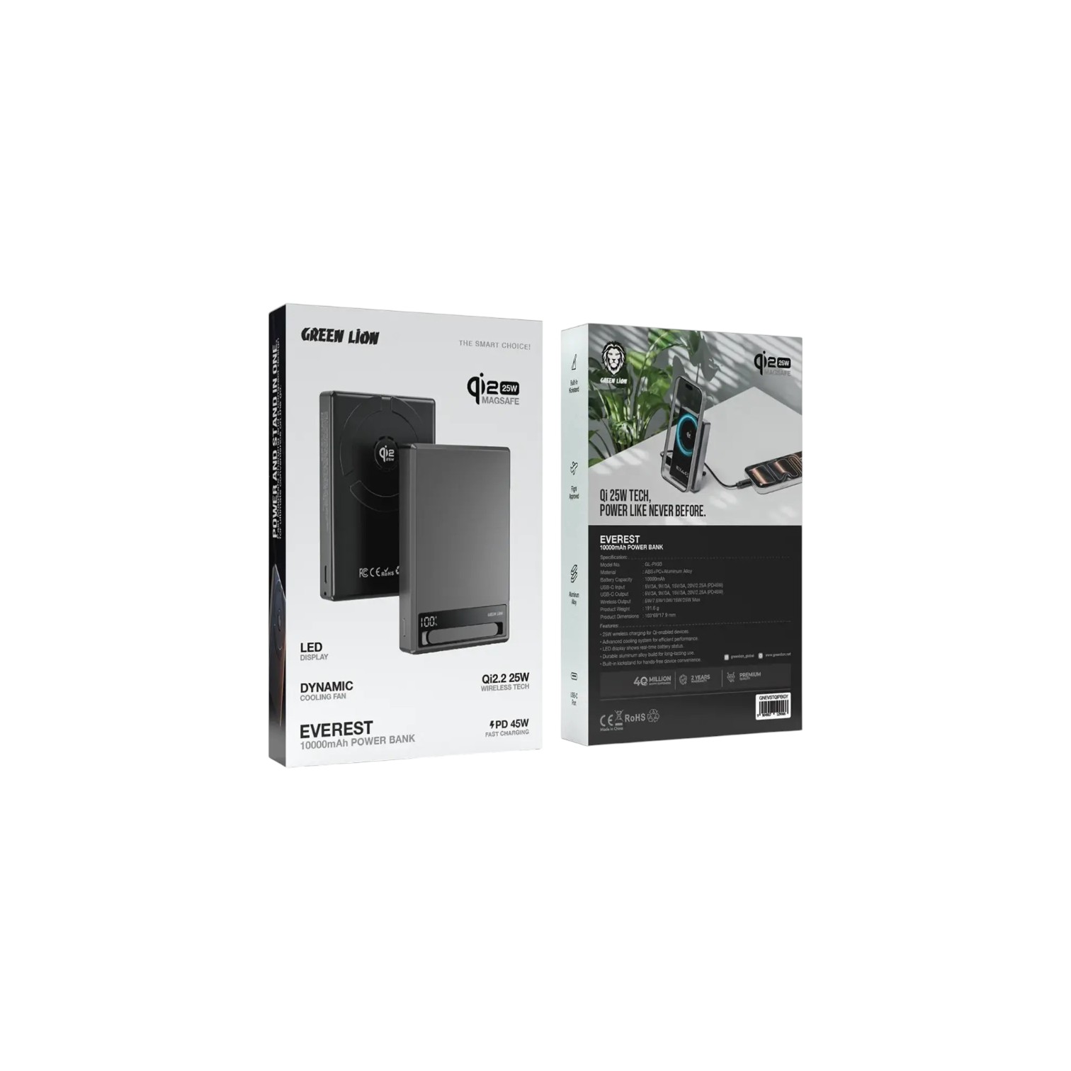 Green Lion Everest 10000mAh Power Bank - Gray (1)