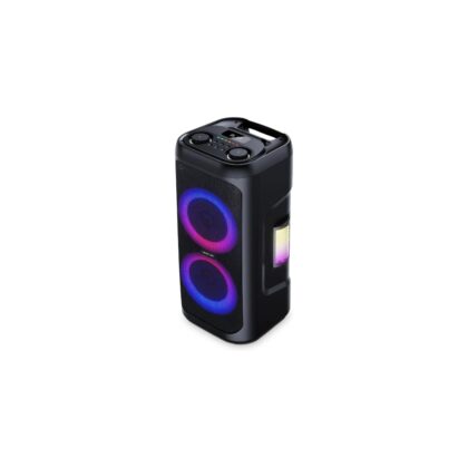 Party Life 700 portable speaker with carry handle used at an outdoor party