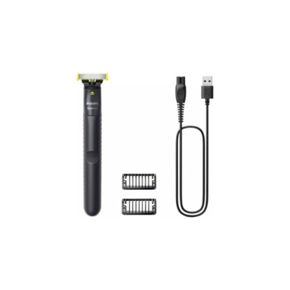 Philips OneBlade QP1424/10 Cordless Trimmer and Shaver front view in black