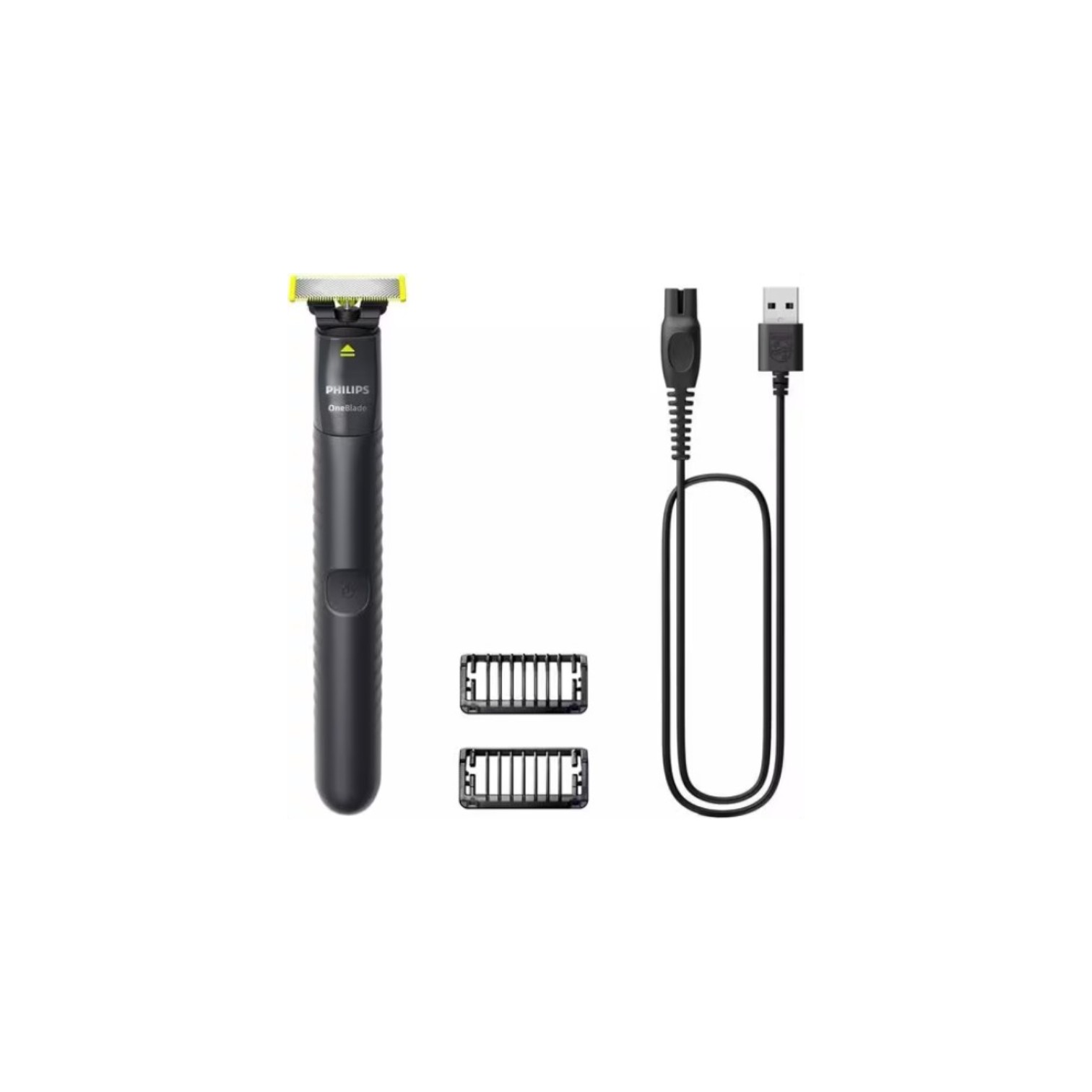 Philips OneBlade QP1424/10 Cordless Trimmer and Shaver front view in black