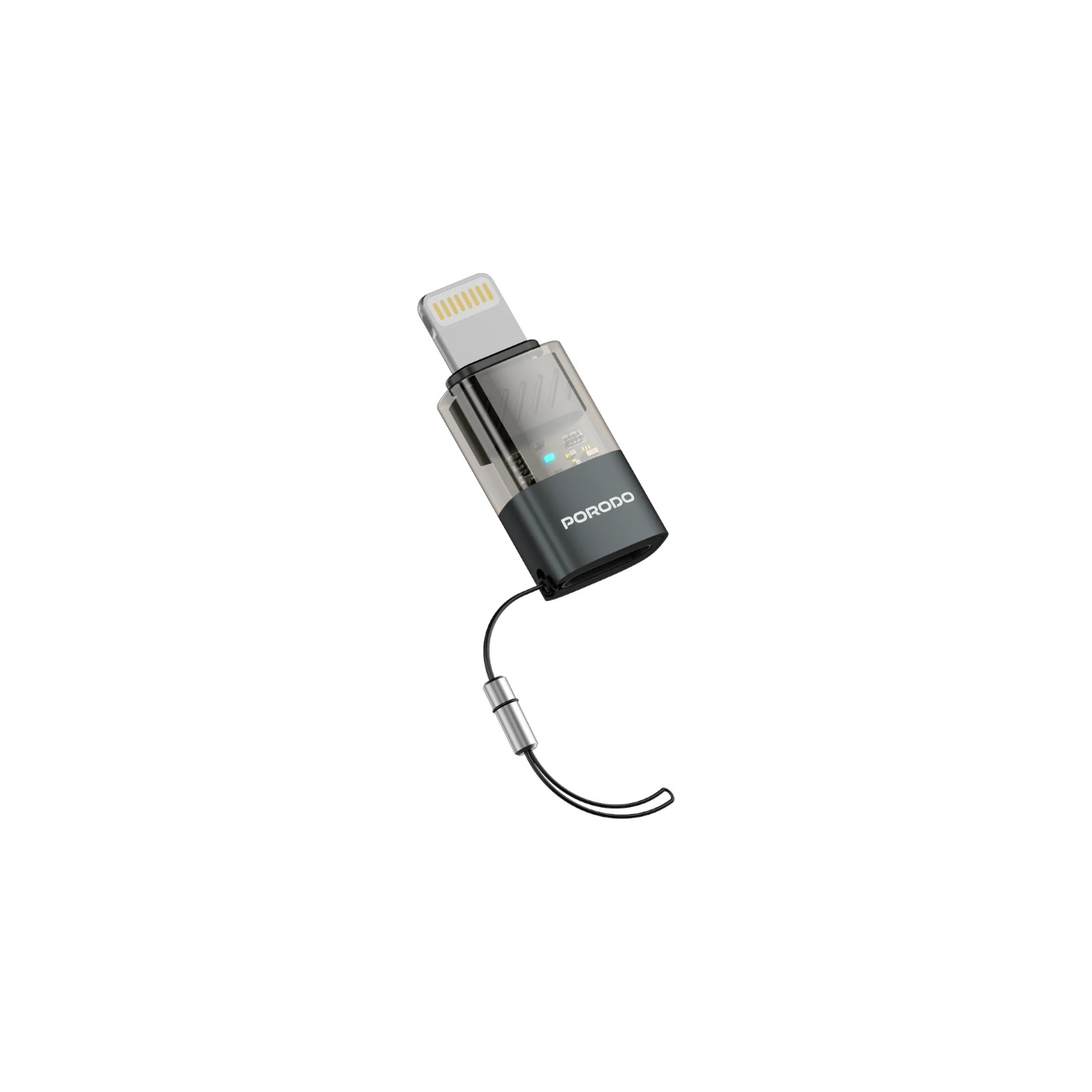 Porodo MiniLink Transparent OTG Adapter USB-C to Lightning