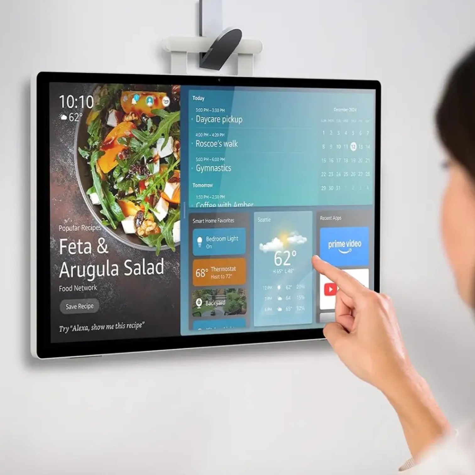 Porodo Naspanora Portable Smart Tablet with Stereo Speakers & 10-Point Touch - White (2) Porodo Naspanora smart tablet adjustable stand and carrying handle