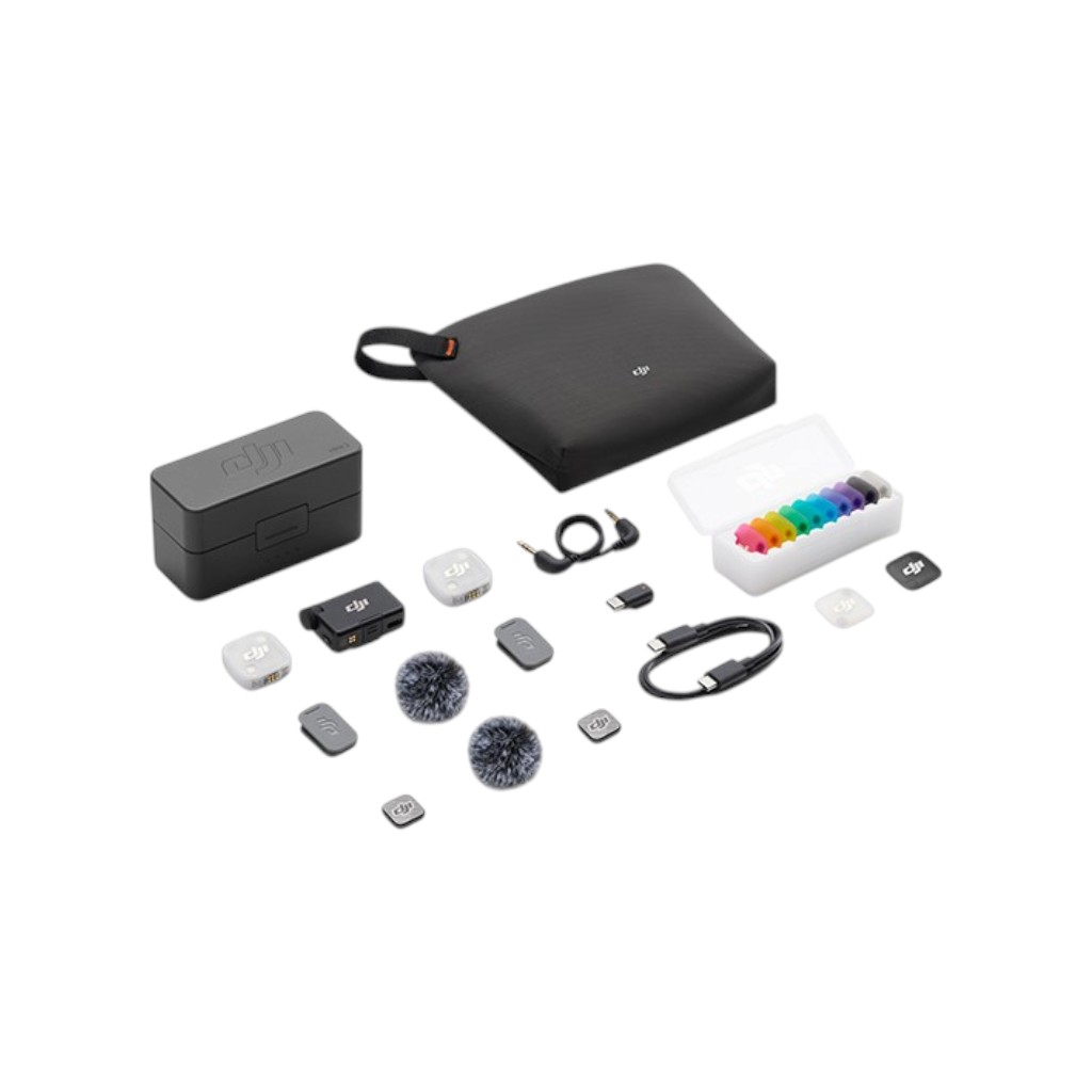 DJI Mic Mini 2 Wireless Microphone System 2TX+1RX with open charging case