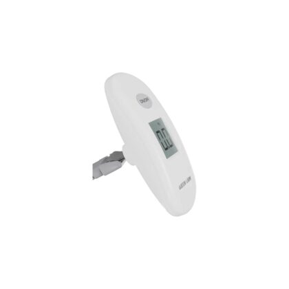 Green Lion digital luggage scale showing sturdy strap and metal hanging hook