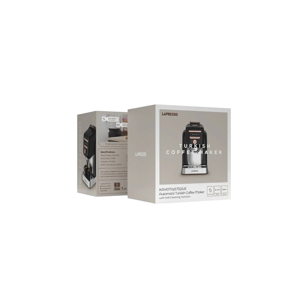 Lepresso KaveMystique Automatic Turkish Coffee Maker with Self-Cleaning Function - Black